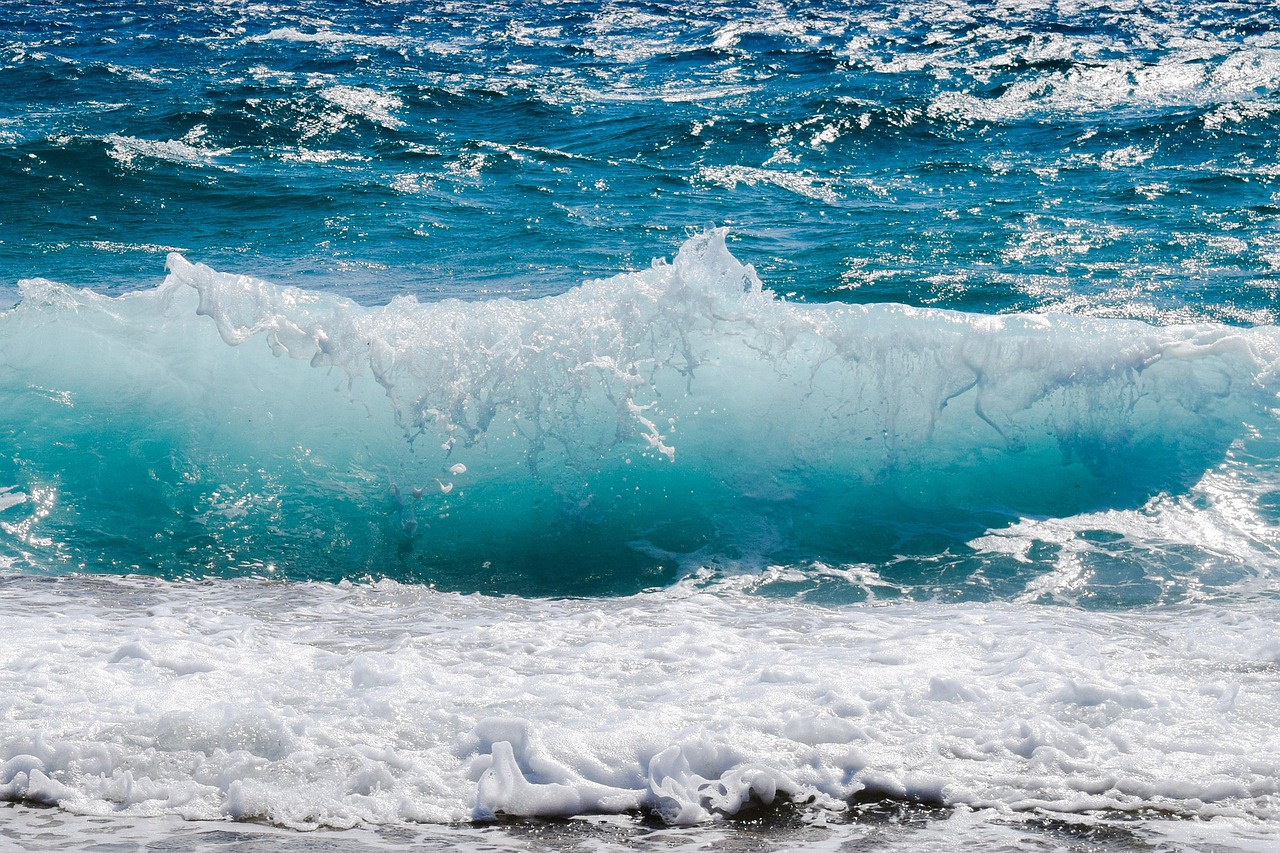 beach waves symbolizing shades of blue
